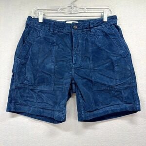 Wellen Corduroy Boardwalk Shorts Mens 31 Blue Casual Preppy Regular Outdoor Cord